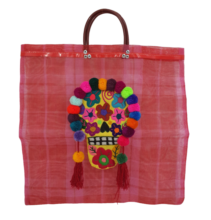 Bolsa Mercado Calavera Roja