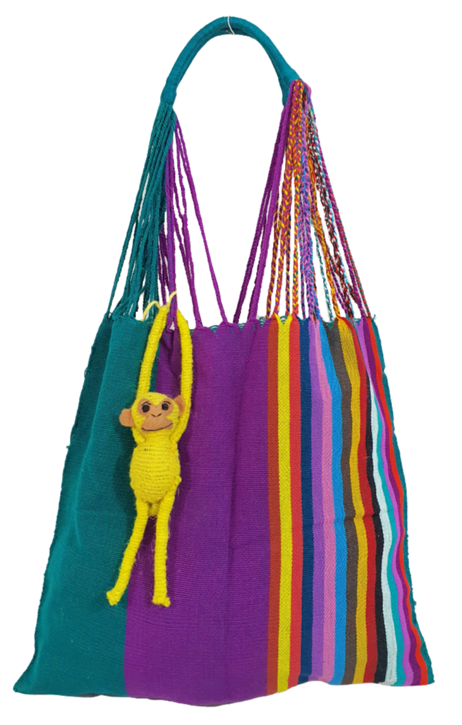 Bolsa Tela Aqua Colores con Pompón